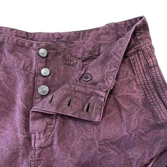 Free People Shorts Sz 0 Purple NWT Low Rise Button Fly Point Dume Chino Festival - Picture 5 of 11